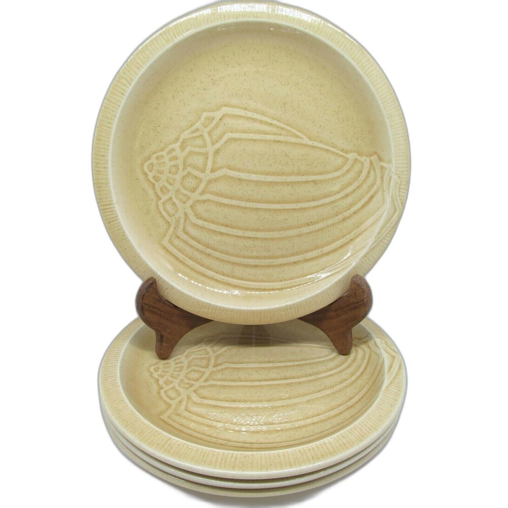 Franciscan Sea Sculptures Sand "The Conch" 9 1/8" Luncheon Plate Set Of 4 Plates